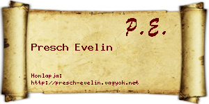 Presch Evelin névjegykártya